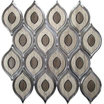 Evil Eye Wooden Beige Marble Mosaic Tile Sample