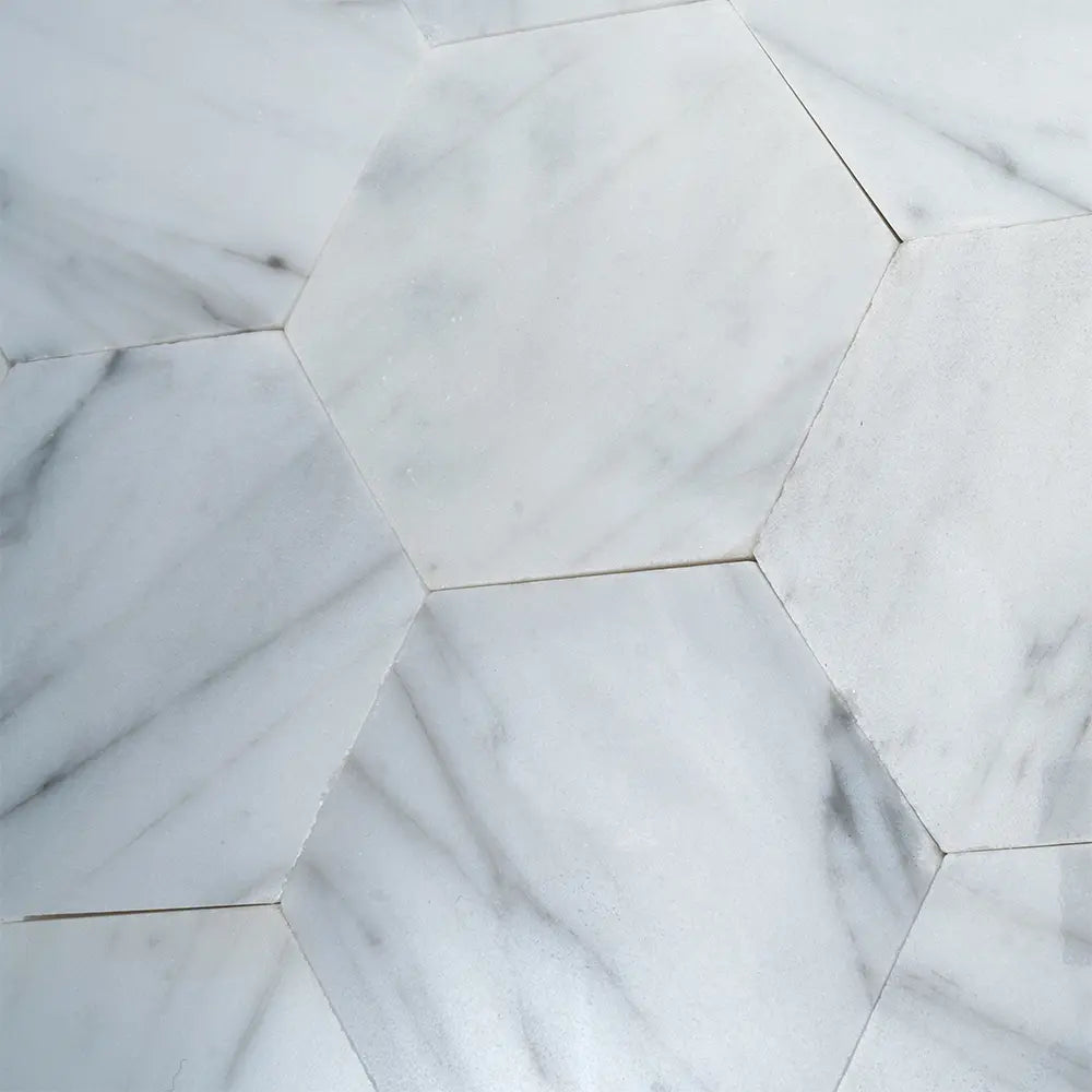 2.5" Carrara Hexagon Peel and Stick Tile