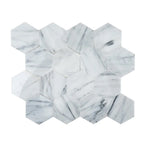 2.5" Carrara Hexagon Peel and Stick Tile