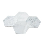 5" Carrara Hexagon Marble Peel and Stick Tile
