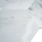 5" Carrara Hexagon Marble Peel and Stick Tile
