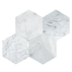 5" Carrara Hexagon Marble Peel and Stick Tile