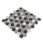 1.25" Silver, Grey and Black Hexagon Peel and Stick Tile | Tile Club