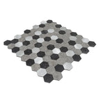 1.25" Silver, Grey and Black Hexagon Peel and Stick Tile | Tile Club