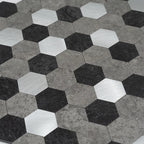 1.25" Silver, Grey and Black Hexagon Peel and Stick Tile | Tile Club