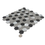 1.25" Silver, Grey and Black Hexagon Peel and Stick Tile | Tile Club