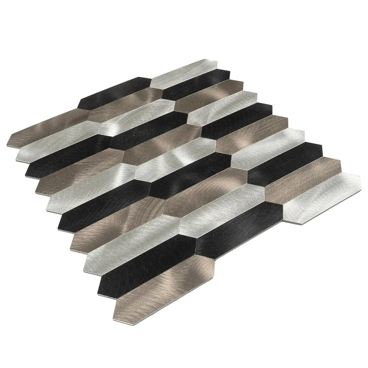Silver, Grey and Black Picket Peel and Stick Tile | Tile Club