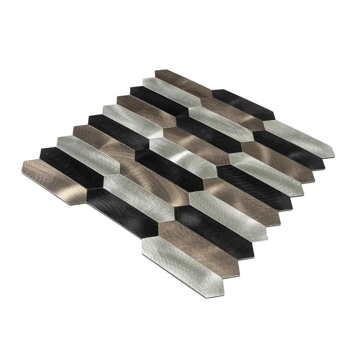 Silver, Grey and Black Picket Peel and Stick Tile | Tile Club