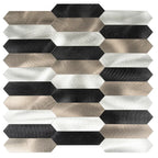 Silver, Grey and Black Picket Peel and Stick Tile | Tile Club