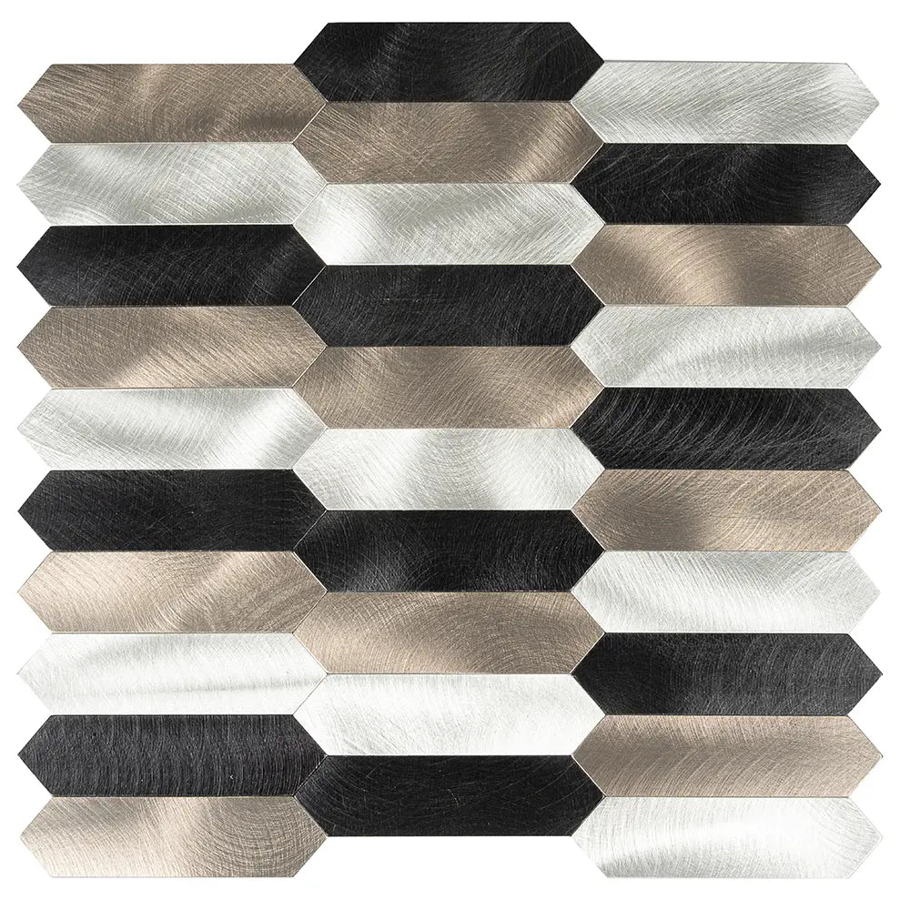 Silver, Grey and Black Picket Peel and Stick Tile | Tile Club