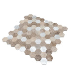 Silver and Beige Hexagon Peel and Stick Tile