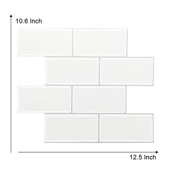 White Vinyl Peel and Stick Subway Tile | Tile Club