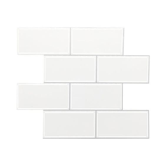 White Vinyl Peel and Stick Subway Tile Sample Swatch