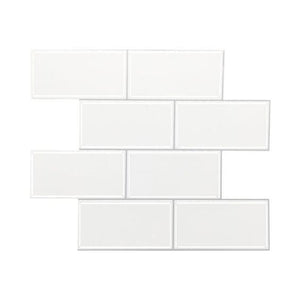 White Vinyl Peel and Stick Subway Tile Sample