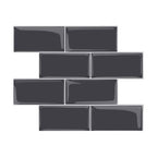 Black Vinyl Peel and Stick Subway Tile | Tile Club