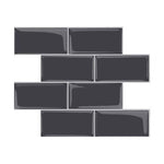 Black Vinyl Peel and Stick Subway Tile Sample