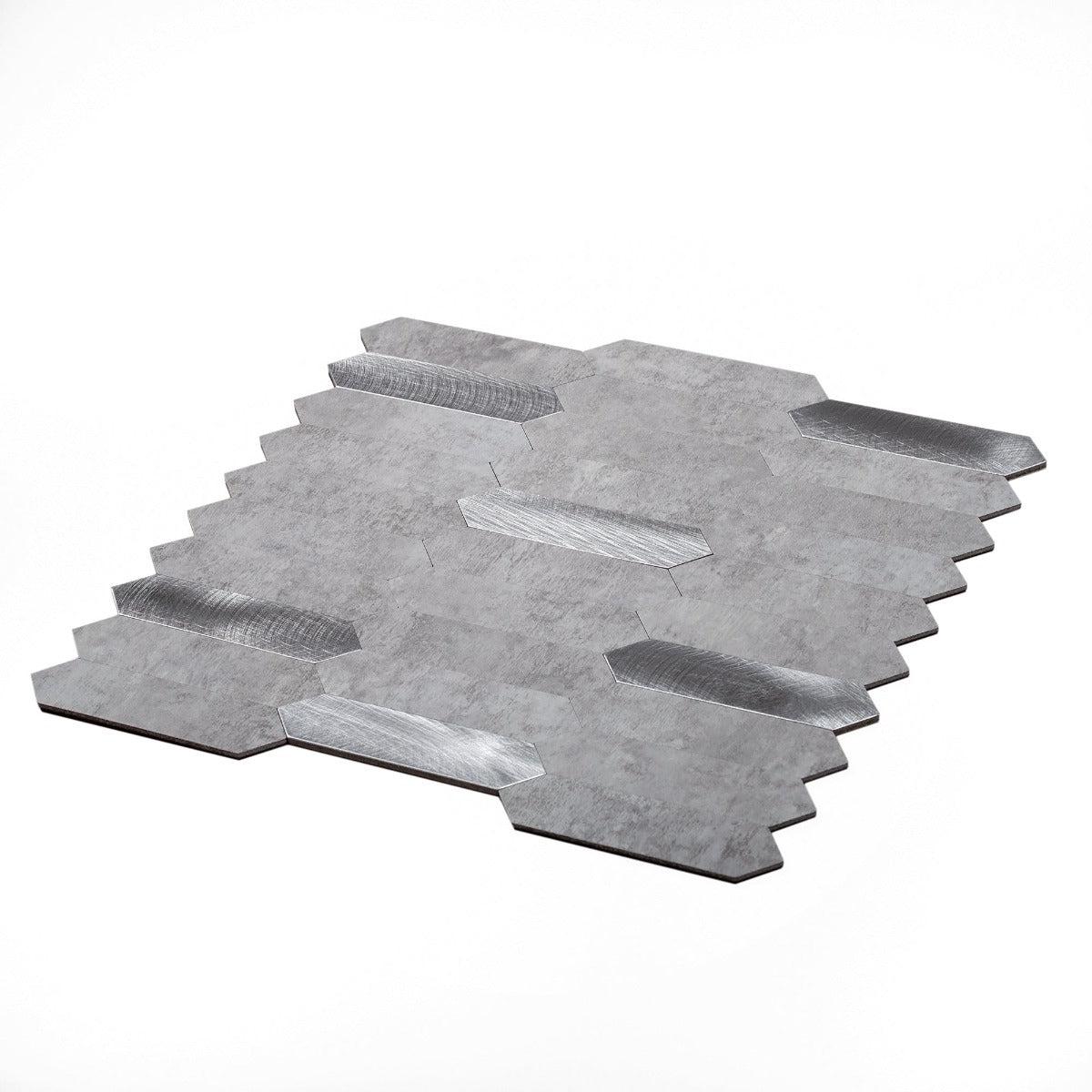 Silver Grey Picket Peel and Stick Tile