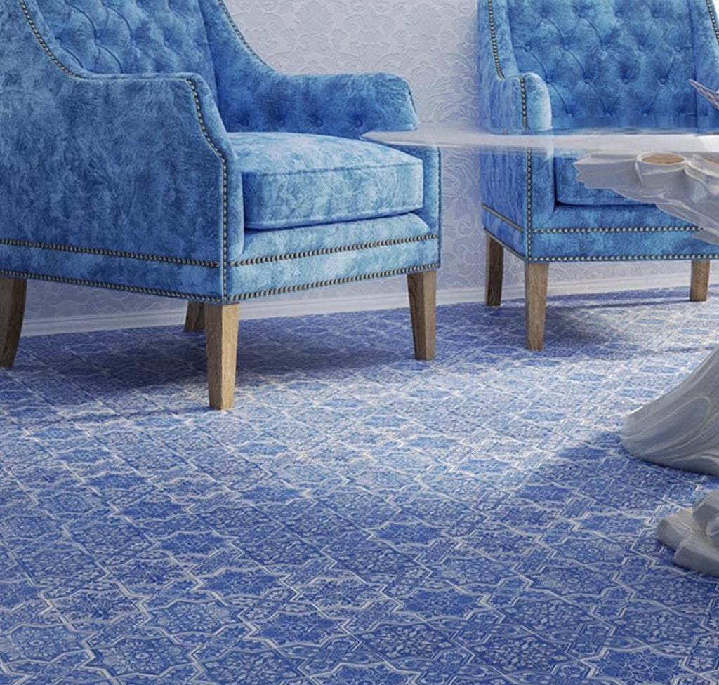 cross blue marble tile