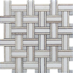 Sand Valley & Thassos Basket Weave Mosaic Tile | Tile Club