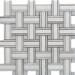 Sand Valley & Thassos Basket Weave Mosaic Tile | Tile Club