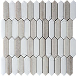 Sand Valley & Thassos Picket Mosaic Tile
