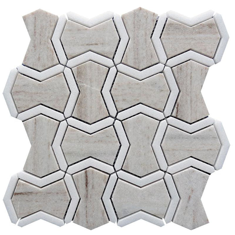 Sand Valley & Thassos Star Mosaic Tile Sample