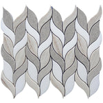 Sand Valley And Thassos Leaves Marble Mosaic Tile