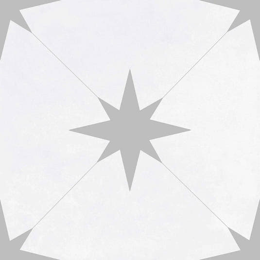 Starlight Eclipse Gray and White Encaustic Porcelain Tile