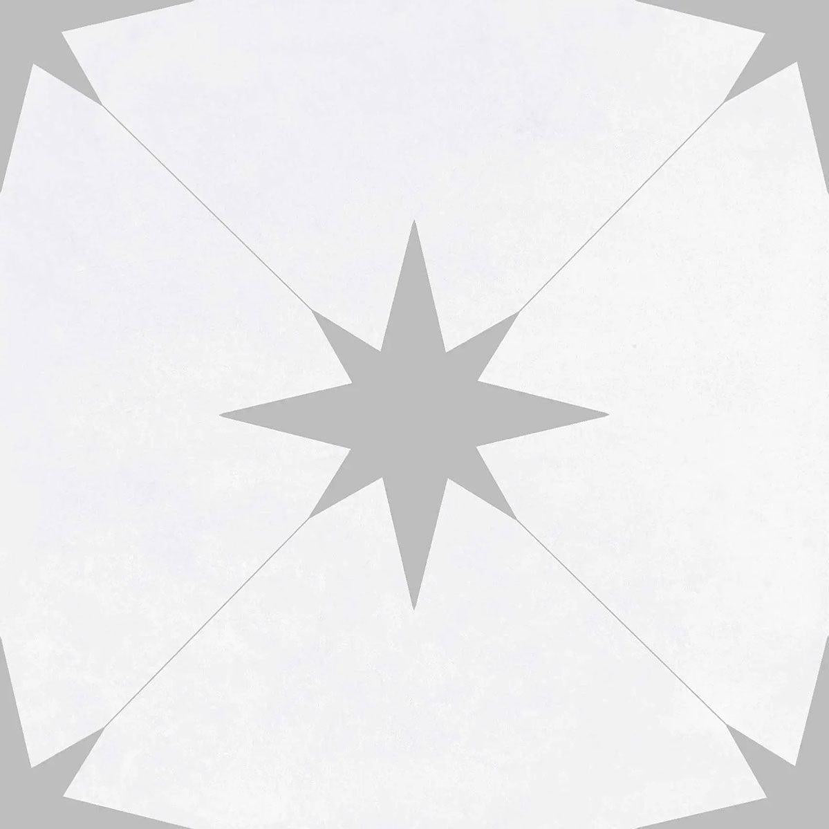 Starlight Eclipse Gray and White Encaustic Porcelain Tile