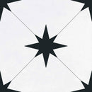 Starlight Eclipse White and Black Encaustic Porcelain Tile