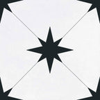 Starlight Eclipse White and Black Encaustic Porcelain Tile