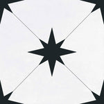 Starlight Eclipse White and Black Encaustic Porcelain Tile