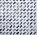 Basketweave mosaic tile | 11" x 11" oriental white marble backsplash