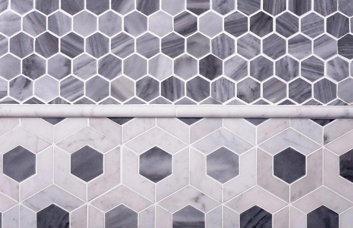 Double Hexagon Marble Mosaic Tile| Tile Club