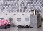 Double Hexagon Carrara Tile Backsplash| Tile Club