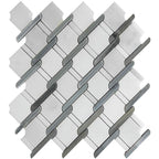 Italiano Bardiglio & Eastern White Marble Mosaic Tile | Tile Club