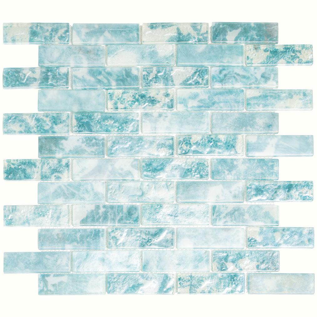 Coastal Dreams Brick Glass Mosaic Tile Sample