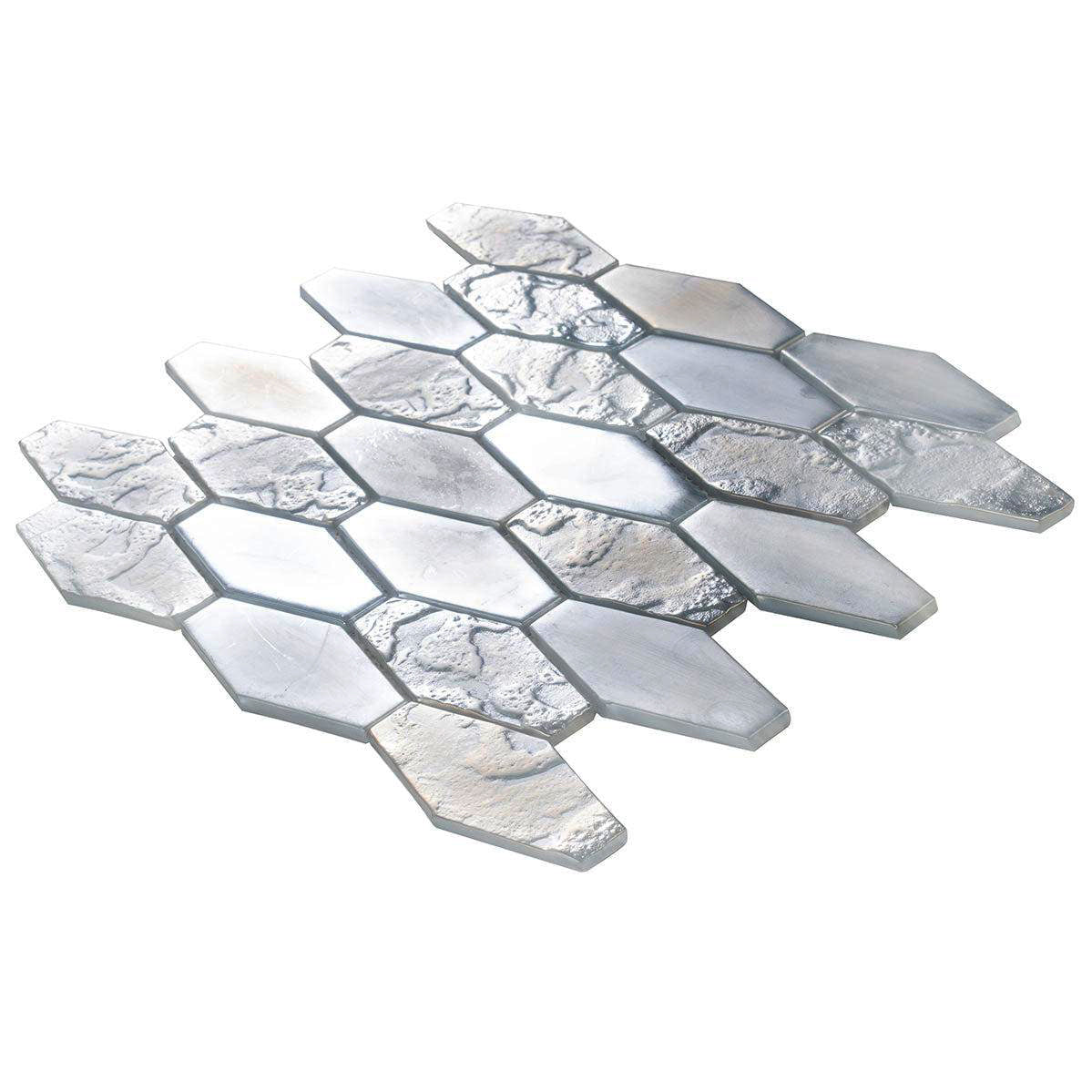 Fog Dreams Elongated Hex Glass Mosaic Tile | Tile Club