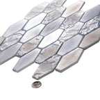 Fog Dreams Elongated Hex Glass Mosaic Tile | Tile Club