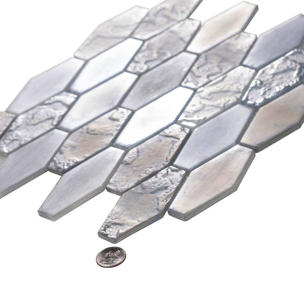 Fog Dreams Elongated Hex Glass Mosaic Tile | Tile Club