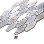 Fog Dreams Elongated Hex Glass Mosaic Tile | Tile Club