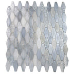 Fog Dreams Elongated Hex Glass Mosaic Tile | Tile Club