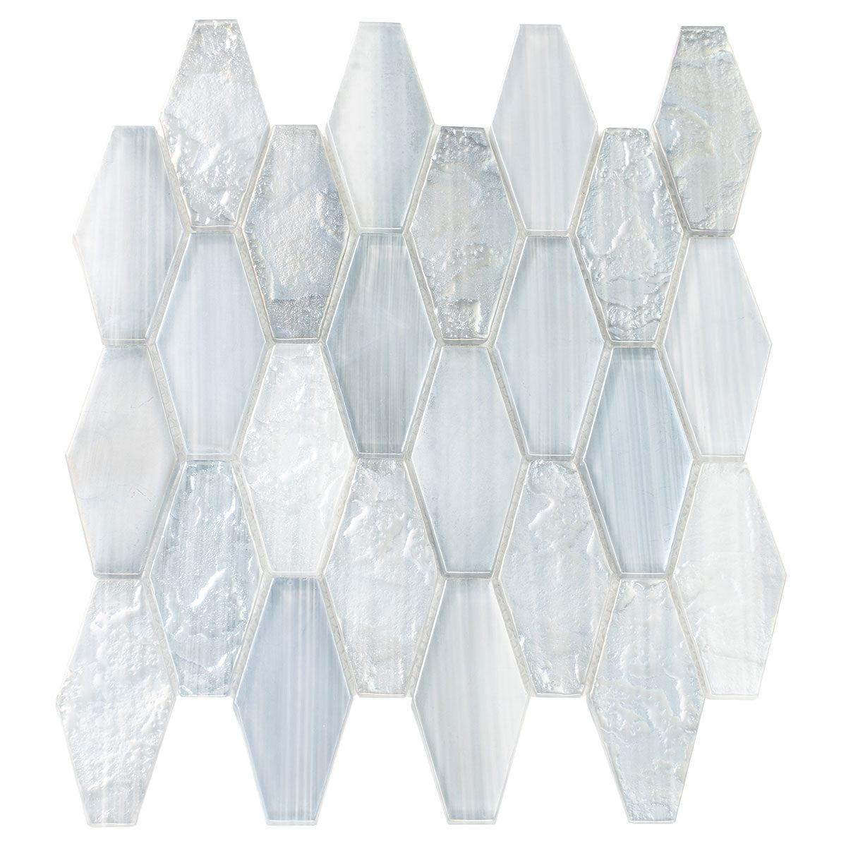 Champagne Dreams Elongated Hex Glass Mosaic Tile Sample
