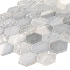 Champagne Dreams Hexagon Glass Mosaic Tile | Tile Club
