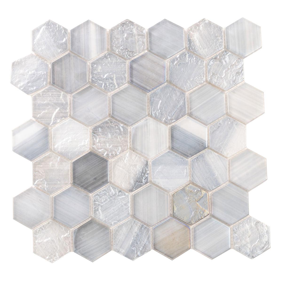 Champagne Dreams Hexagon Glass Mosaic Tile