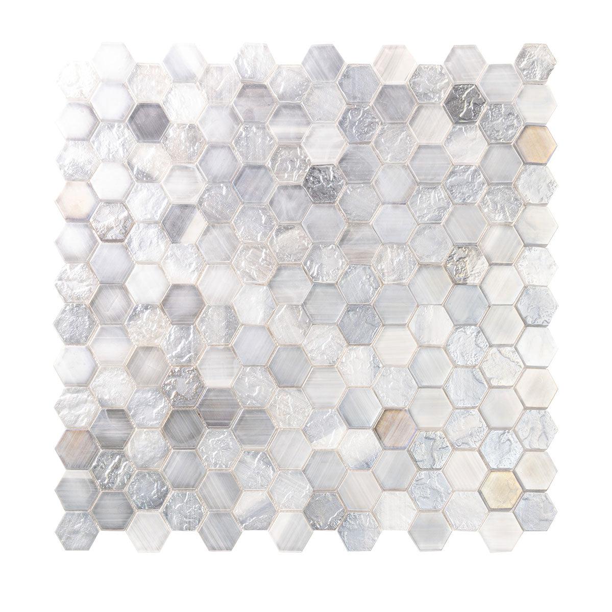 Champagne Dreams Hexagon Glass Mosaic Tile | Tile Club