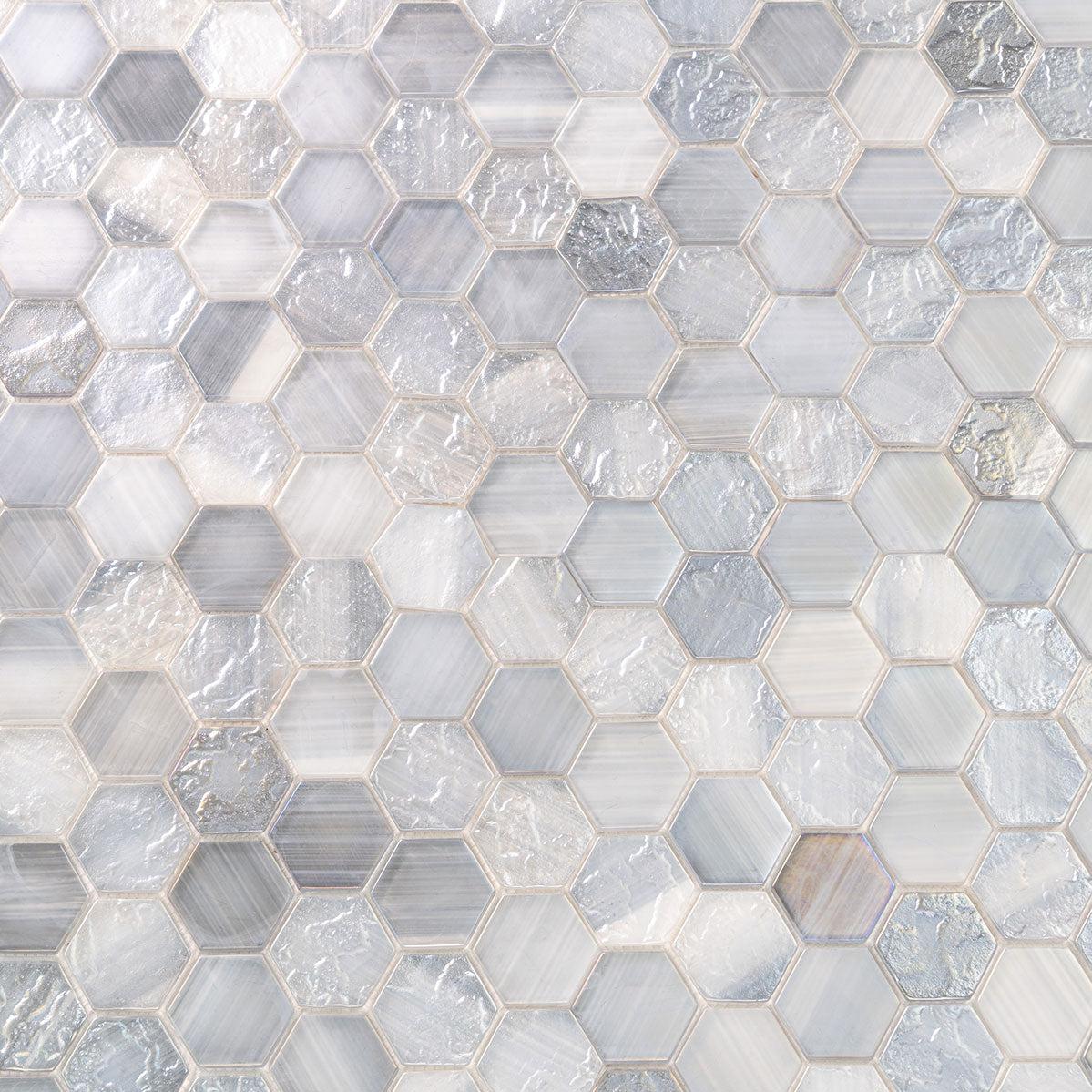 Champagne Dreams Hexagon Glass Mosaic Tile