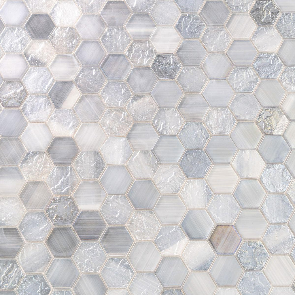 Champagne Dreams Hexagon Glass Mosaic Tile | Tile Club