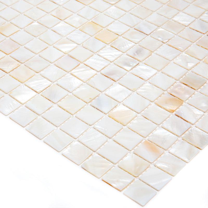 White Mother Of Pearl 1" Square Mosaic Tile