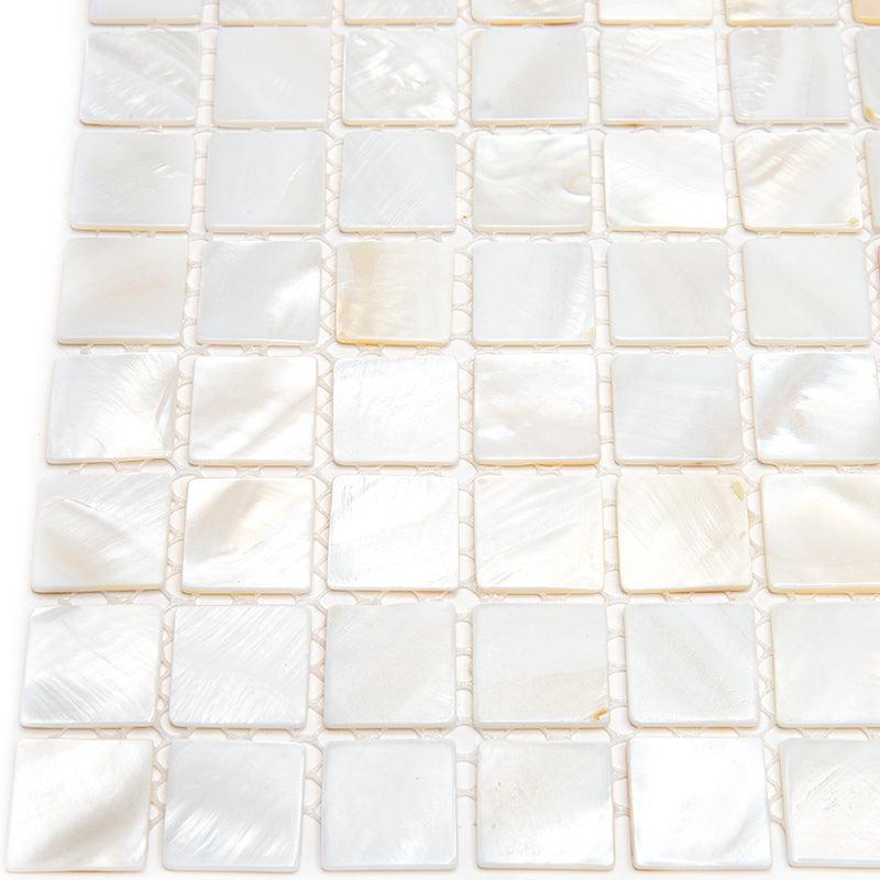White Mother of Pearl 0 8" Square Mosaic Tile | Tile Club